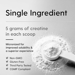 HEARTHY FOODS Creatine Monohydrate Powder 500g, Unflavored, 100 Servings