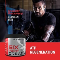 GetBuckedUp Creatine Blend Unflavored 6oz 6 Types Supports Pre and Post Workout
