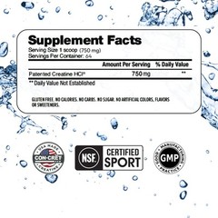 CON-CRET Creatine HCl Powder 64 Servings Muscle Cognitive Energy Unflavored