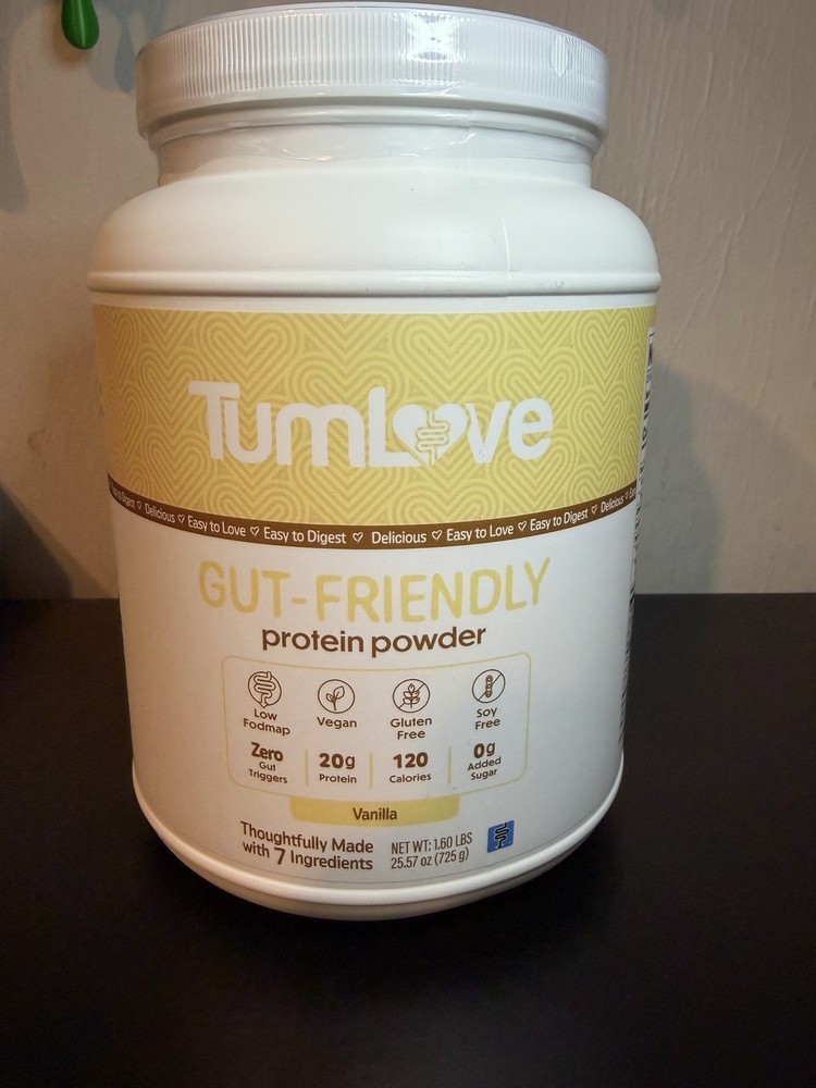 TumLove Gut-Friendly Vegan Protein Powder Vanilla 1.60 lbs Gluten Free Soy-Free