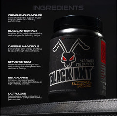 BUCKED UP Black Ant Pre-Workout Energy Pump Focus + FREE Bucked Up Flag T-shirt