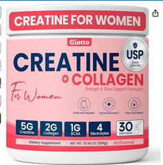 Creatine for Women, USP Grade Micronized Creatine Monohydrate Powder w/ Collagen