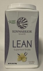 SUNWARRIOR SHAPE LEAN Superfood Shake Vanilla Plant Based Protein Nutrition NEW