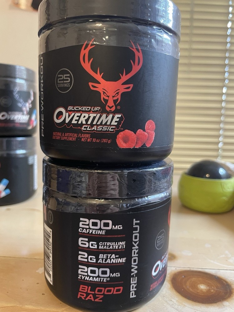 Bucked Up Overtime Classic Pre-Workout Powder Blood Raz 10oz (283g)
