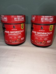 six star pre workout explosion 2.0 Lot Of 2 Jars Fruit Punch 9.52oz Per Ex 10/27