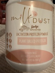 MILK DUST Lactation Protein Powder for Nursing Moms Fudge Brownie 1.45-lbs