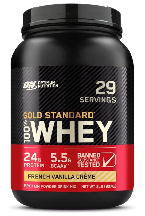 Optimum Nutrition Gold Standard Whey Protein, French Vanilla Creme 2 lb Pack
