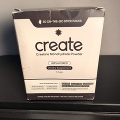 Create Single Serve Creatine Monohydrate Powder 30 Stick Packs.EXP 8/27 FREE 🛳️