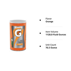 Gatorade Thirst Quencher Powder, Orange, 76.5 oz, Makes 9 Gallons