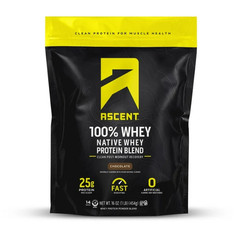 (4 Pack) Ascent Native Whey Protein Powder, Chocolate, 1 lb