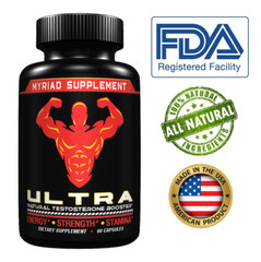 Ultra Testosterone Booster and Energy Booster 90 Caplets Stamina & more Energy