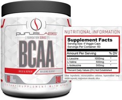 Purus Labs BCAA – Recovery, Endurance, Strength – 240 Veggie Capsules
